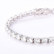 14K White Gold and Forty-Two Natural Cubic Zirconia Tennis Bracelet