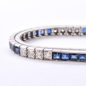 Vintage Tiffany & Co. Platinum Natural Diamond and Sapphire Tennis Bracelet
