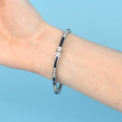 Vintage Tiffany & Co. Platinum Natural Diamond and Sapphire Tennis Bracelet