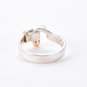 Vintage Tiffany & Co. Sterling Silver & 18K Gold Hook and Eye Ring