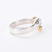 Vintage Tiffany & Co. Sterling Silver & 18K Gold Hook and Eye Ring