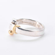Vintage Tiffany & Co. Sterling Silver & 18K Gold Hook and Eye Ring
