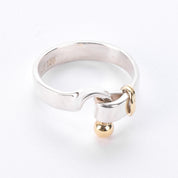 Vintage Tiffany & Co. Sterling Silver & 18K Gold Hook and Eye Ring