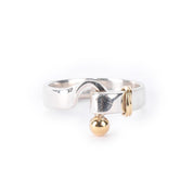 Vintage Tiffany & Co. Sterling Silver & 18K Gold Hook and Eye Ring