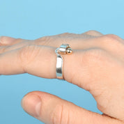 Vintage Tiffany & Co. Sterling Silver & 18K Gold Hook and Eye Ring