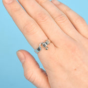 Vintage Tiffany & Co. Sterling Silver & 18K Gold Hook and Eye Ring