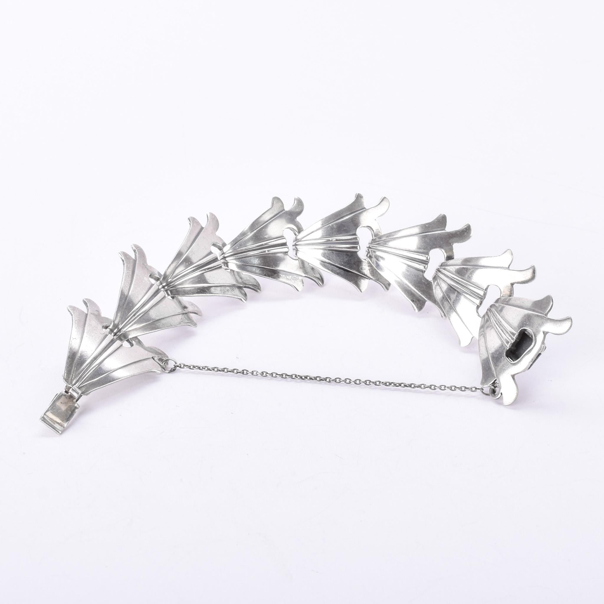 Taxco Pedro Castillo Modernist Sterling Silver Link Bracelet