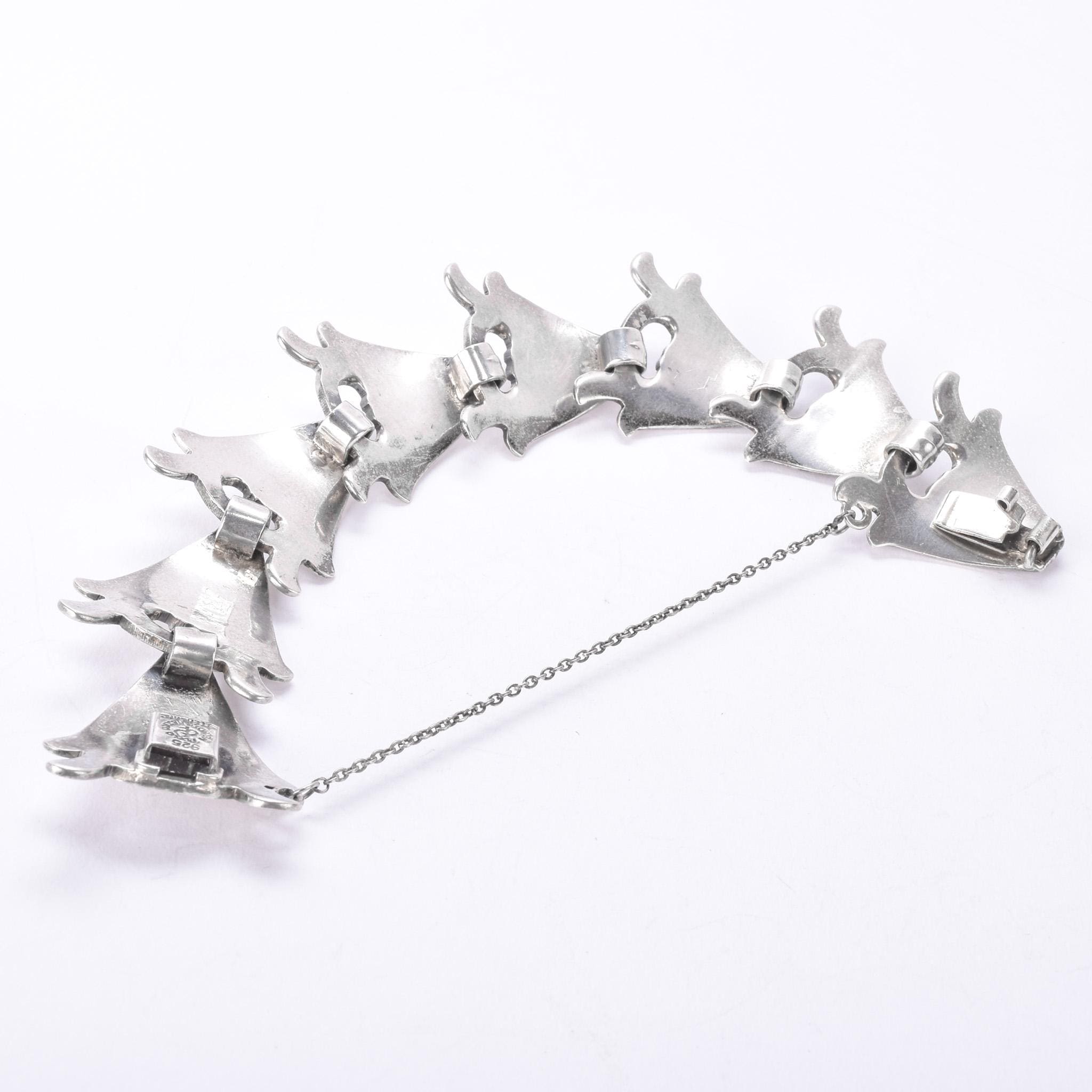 Taxco Pedro Castillo Modernist Sterling Silver Link Bracelet