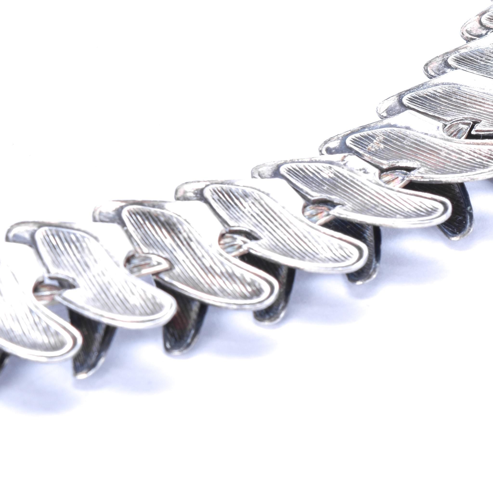 1950s Grete Prytz Kittelsen Norwegian Sterling Silver and Enamel Link Necklace
