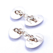 Vintage Sterling Deakin & Francis English Blue Enamel Swirl Chain-Style Cufflinks