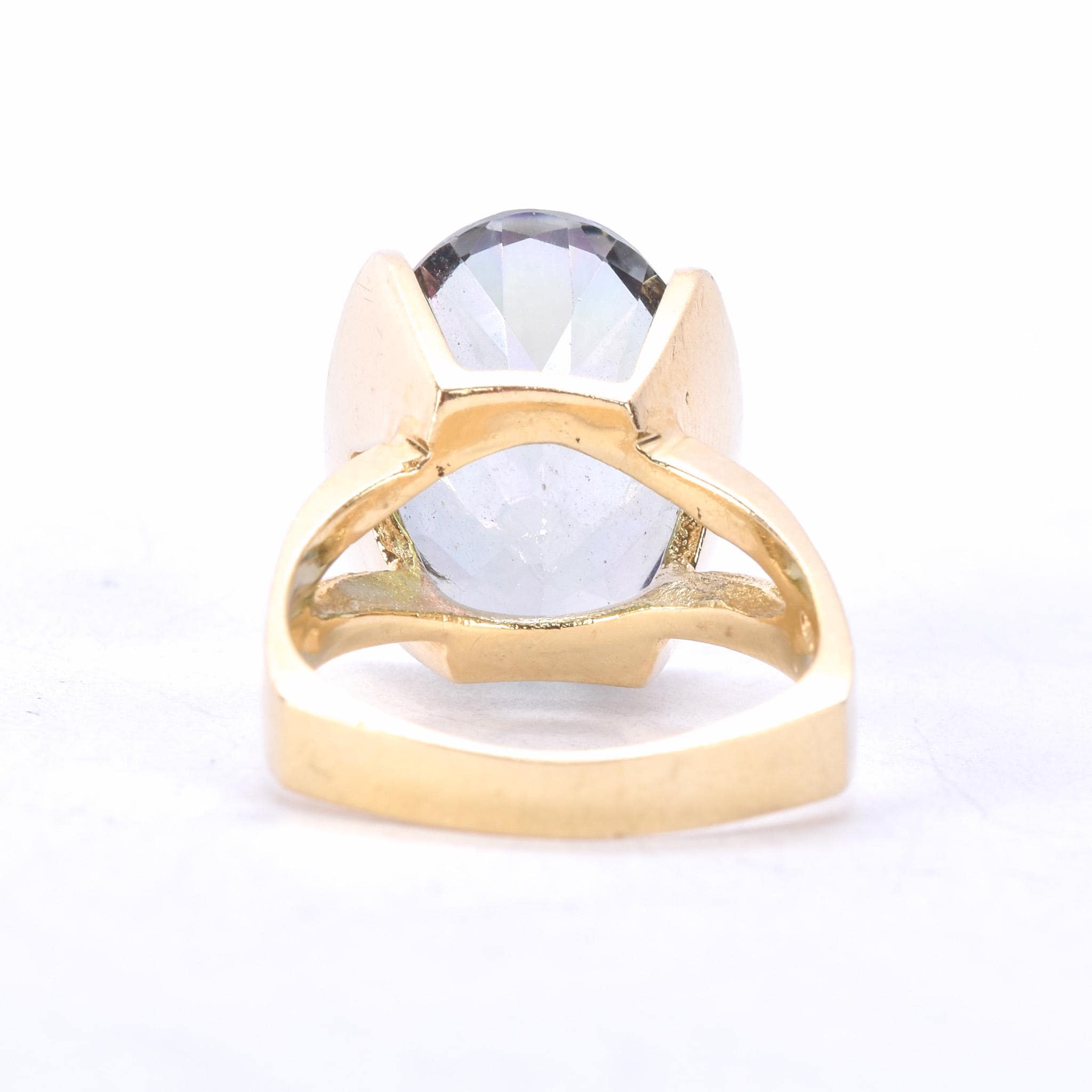 14K Gold Massive Mystic Topaz Cocktail Ring