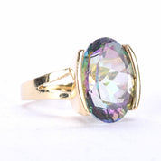 14K Gold Massive Mystic Topaz Cocktail Ring
