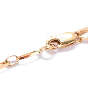 18K Gold Female Bust Pendant with Diamonds and Sapphires on Paperclip Chain