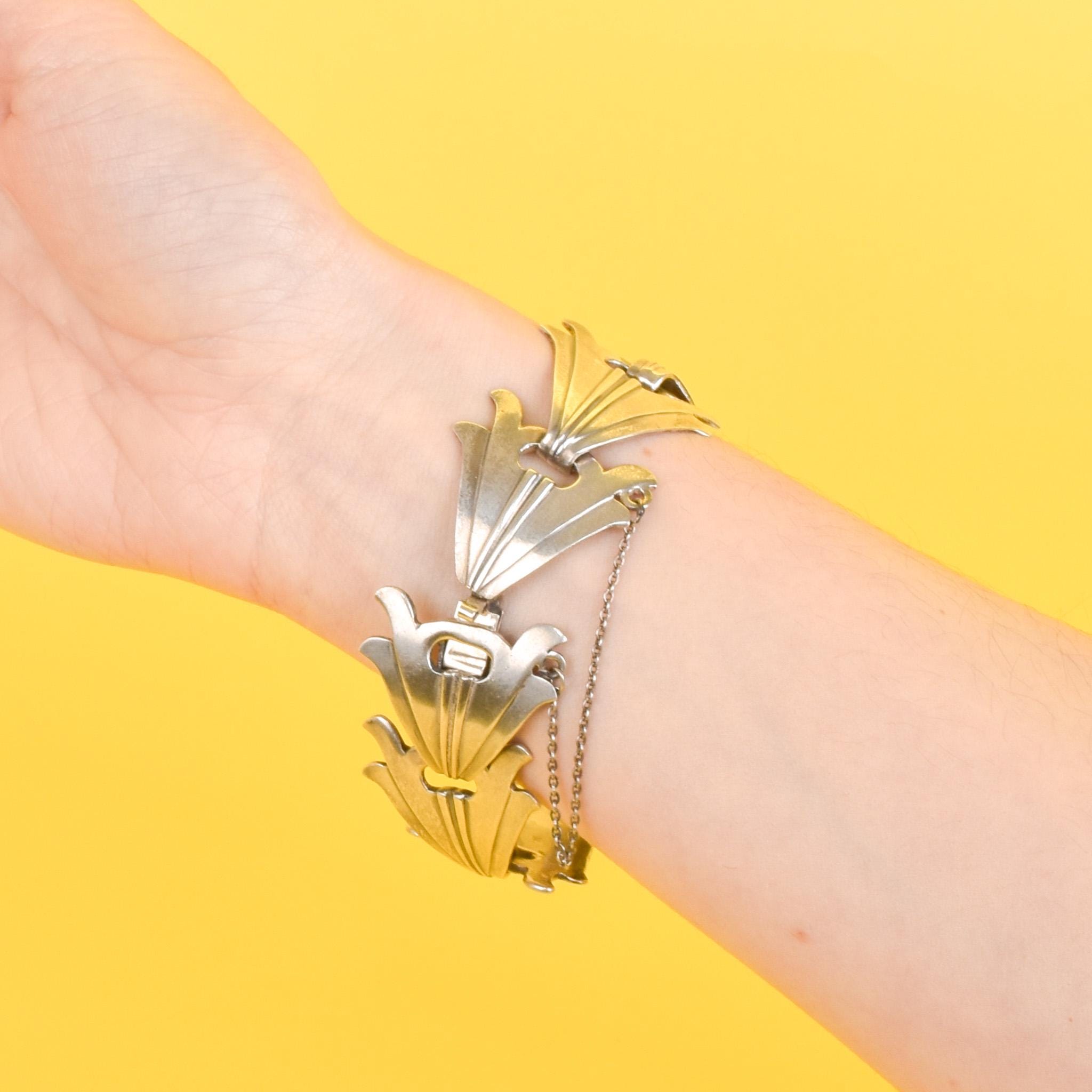 Taxco Pedro Castillo Modernist Sterling Silver Link Bracelet