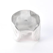 Signed Mexican Sterling Silver Wave Modernist Cuff Bracelet