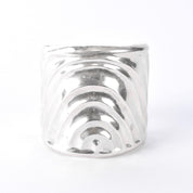 Signed Mexican Sterling Silver Wave Modernist Cuff Bracelet