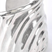 Signed Mexican Sterling Silver Wave Modernist Cuff Bracelet