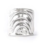 Signed Mexican Sterling Silver Wave Modernist Cuff Bracelet