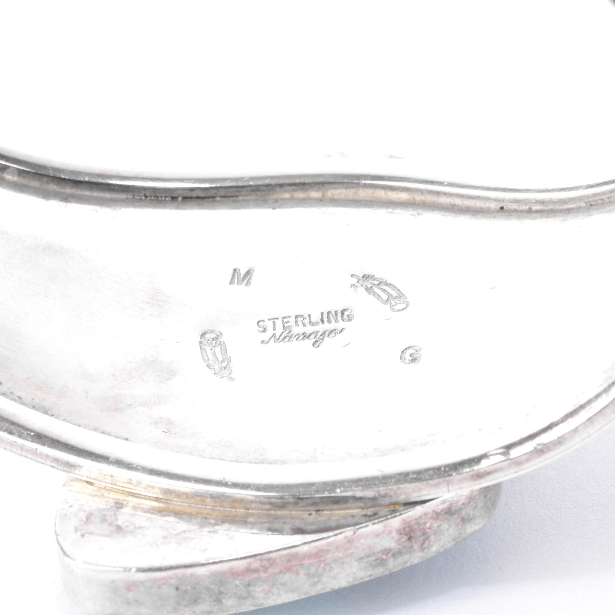 Navajo Sterling Silver Massive Solitaire Turquoise Cuff Bracelet