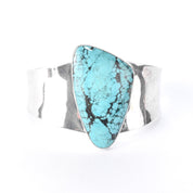 Navajo Sterling Silver Massive Solitaire Turquoise Cuff Bracelet