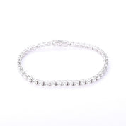 14K White Gold and Forty-Two Natural Cubic Zirconia Tennis Bracelet