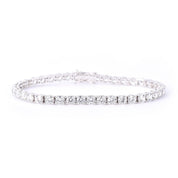 14K White Gold and Forty-Two Natural Cubic Zirconia Tennis Bracelet