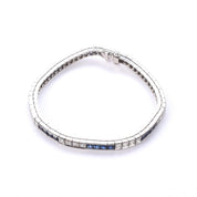 Vintage Tiffany & Co. Platinum Natural Diamond and Sapphire Tennis Bracelet
