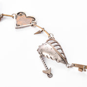 Thomas Mann Signed Techno Romantic Mixed Metal Heart Necklace