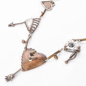 Thomas Mann Signed Techno Romantic Mixed Metal Heart Necklace