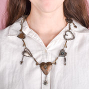 Thomas Mann Signed Techno Romantic Mixed Metal Heart Necklace