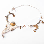 1990 Thomas Mann Techno Romantic Mixed Metals Necklace