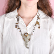 1990 Thomas Mann Techno Romantic Mixed Metals Necklace