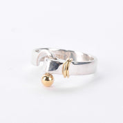 Vintage Tiffany & Co. Sterling Silver & 18K Gold Hook and Eye Ring