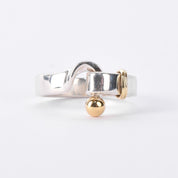 Vintage Tiffany & Co. Sterling Silver & 18K Gold Hook and Eye Ring