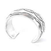 Signed Navajo Sterling Silver Stamped Cuff Bracelet