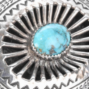 Signed Sterling Silver and Turquoise Belt Buckle