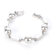 Mexican Sterling Silver Ball and Bar Chain Link Bracelet