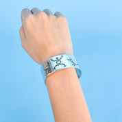 Signed Walt Doran Sterling Silver Petroglyph Storytelling Cuff Bracelet