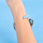 Navajo Sterling Silver Massive Solitaire Turquoise Cuff Bracelet