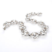 Sterling Silver Puffy X-Link Chain Link Necklace