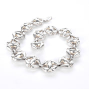 Sterling Silver Puffy X-Link Chain Link Necklace