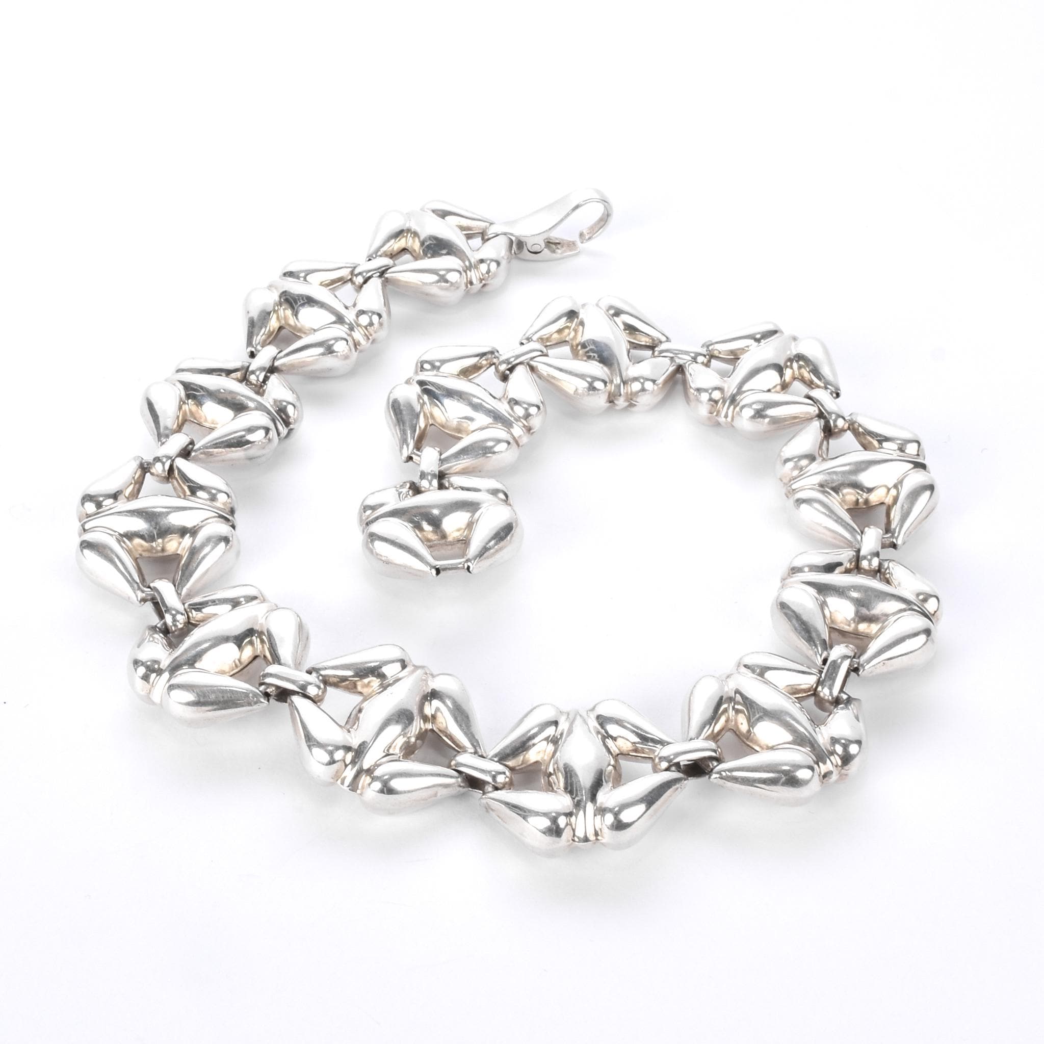 Sterling Silver Puffy X-Link Chain Link Necklace