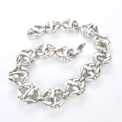 Sterling Silver Puffy X-Link Chain Link Necklace