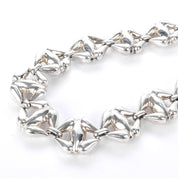 Sterling Silver Puffy X-Link Chain Link Necklace