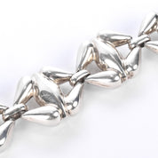 Sterling Silver Puffy X-Link Chain Link Necklace