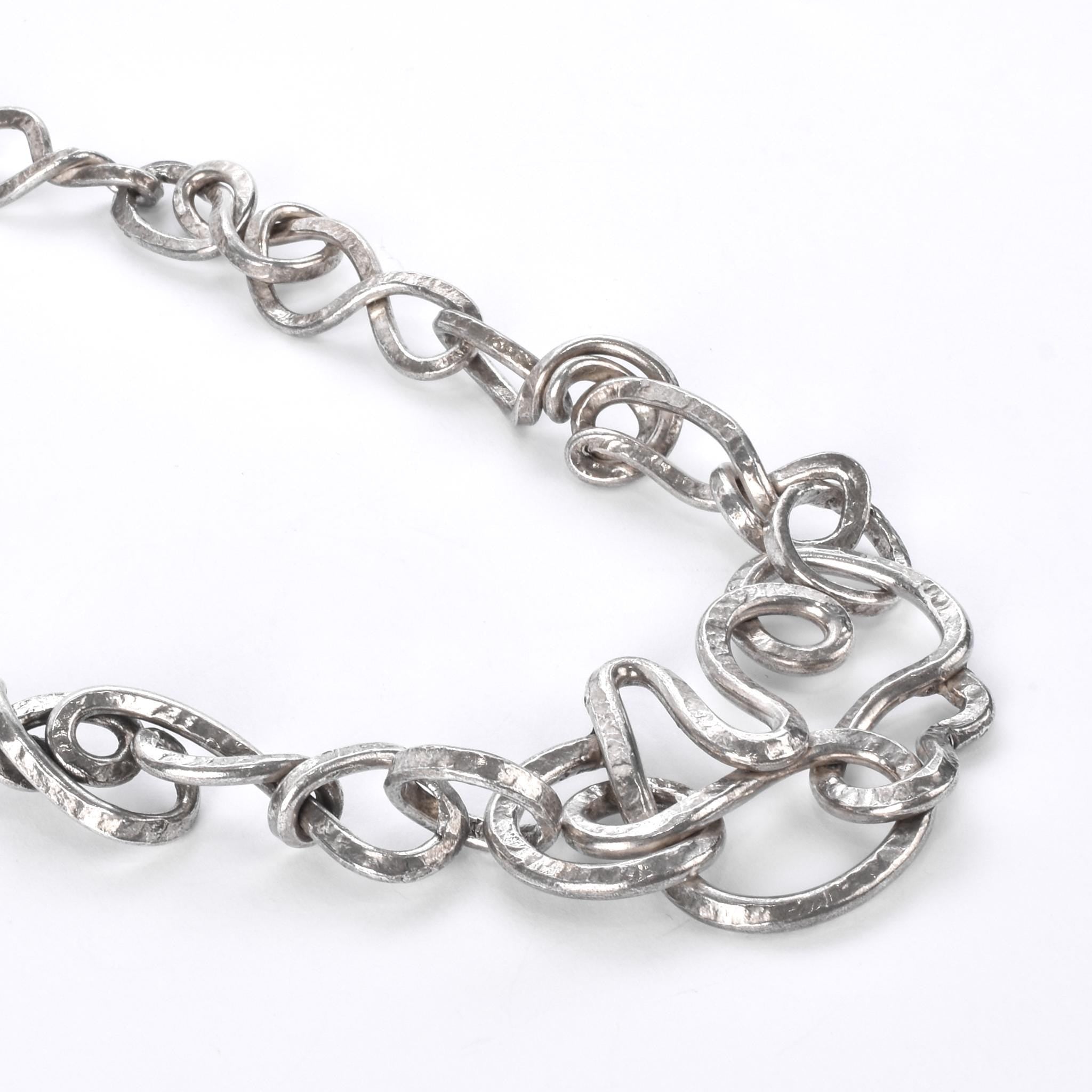 Sterling Silver Abstract Modernist Vine Necklace