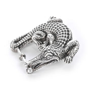 Sterling Silver Alligator Belt Buckle Set