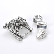 Sterling Silver Alligator Belt Buckle Set
