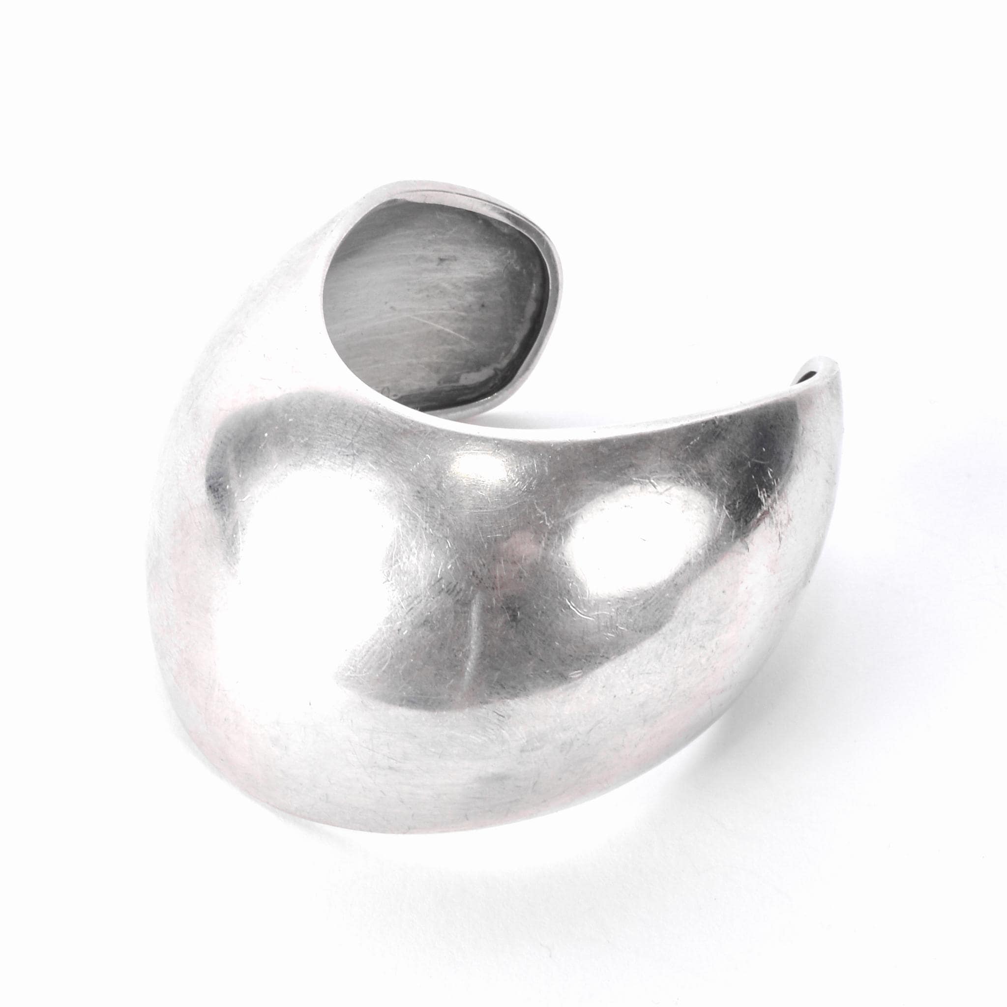 Sterling Silver Taxco Modernist Wavy Cuff Bracelet