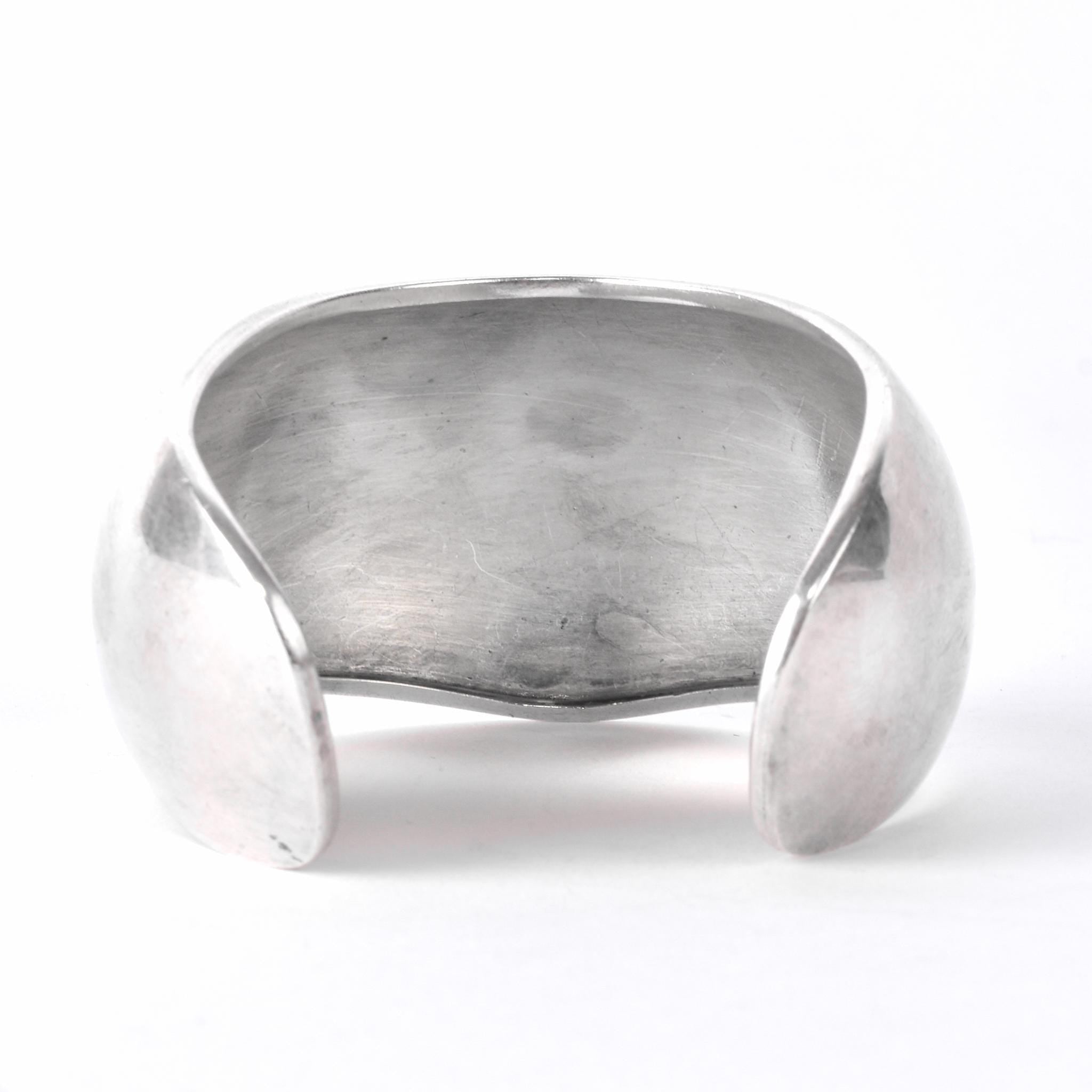Sterling Silver Taxco Modernist Wavy Cuff Bracelet